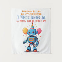 Roboterthema mit Ballons Aquarell