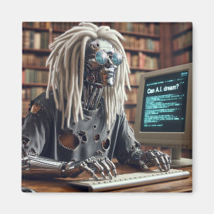 Robotertypen auf Tastatur Magnet