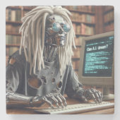 Robotertypen auf Tastatur Steinuntersetzer (Vorderseite)