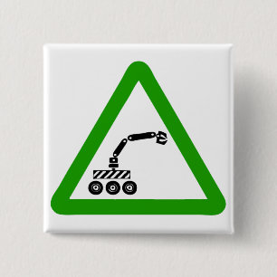 Roboterüberquerungswarnschild Button