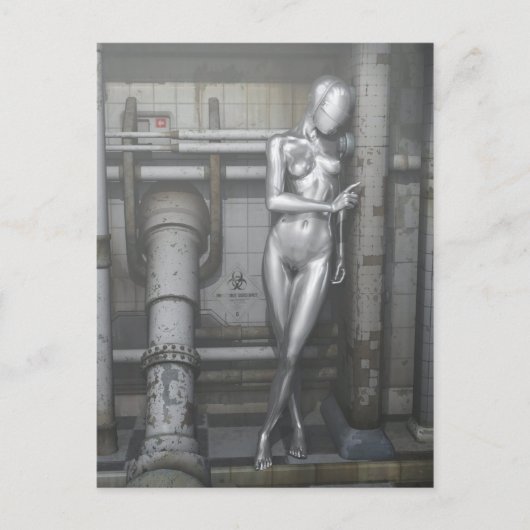 Robotfrau Postkarte (Vorderseite)