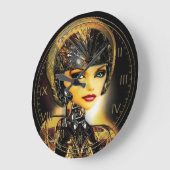 Robotica Cyborg Babe Große Wanduhr (Winkel)