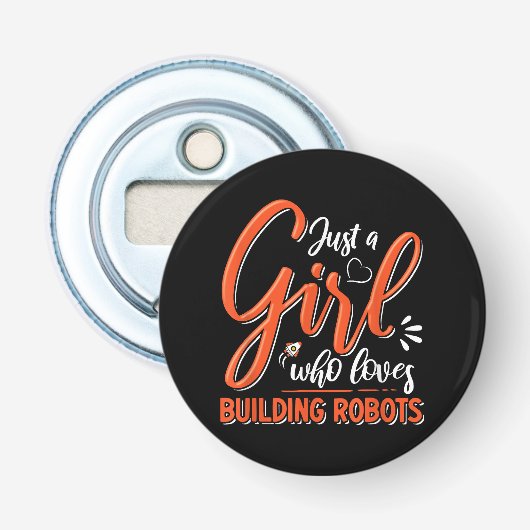 Robotics Engineer Robot Lover Engineering Girl Rob Flaschenöffner (Vorderseite)