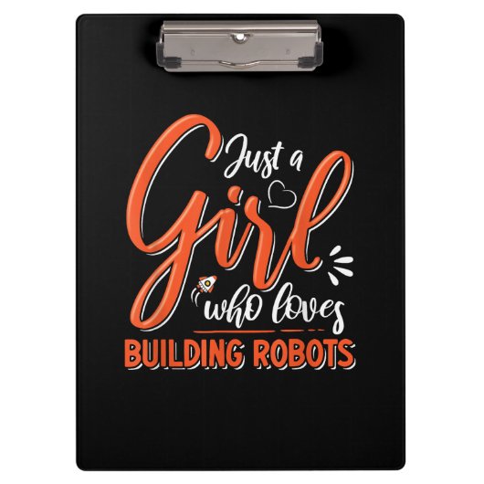 Robotics Engineer Robot Lover Engineering Girl Rob Klemmbrett (Vorderseite)