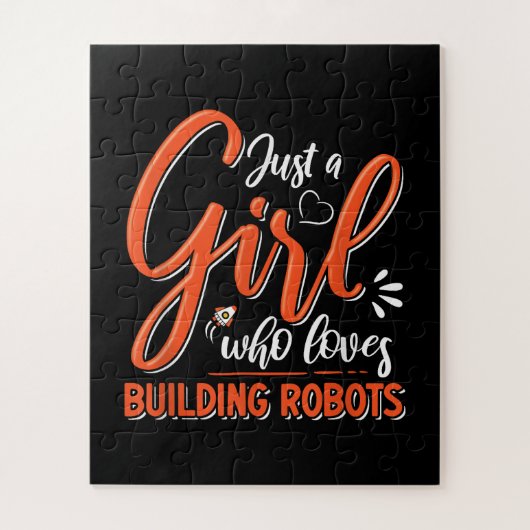 Robotics Engineer Robot Lover Engineering Girl Rob Puzzle (Vertikal)