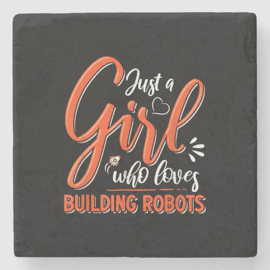 Robotics Engineer Robot Lover Engineering Girl Rob Steinuntersetzer (Vorderseite)