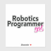 Robotics Programmer Girl Aufkleber (Blatt)