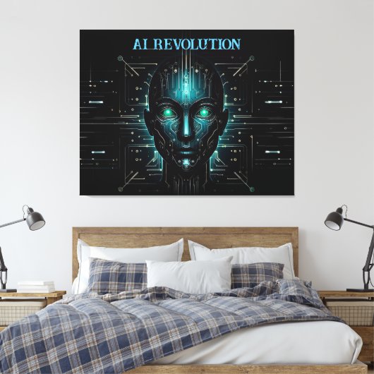 Robotik der künstlichen Intelligenz Leinwanddruck (Insitu (Schlafzimmer))