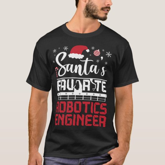 Robotik Engineer Santa's Lieblingsrobotik T-Shirt (Vorderseite)