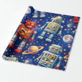 Robotik-Erkundungskosten Geschenkpapier (Ungerollt)
