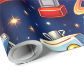 Robotik-Erkundungskosten Geschenkpapier (Rolleneckpunkt)