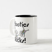 Robotik-Felsen Zweifarbige Tasse (Vorderseite Links)