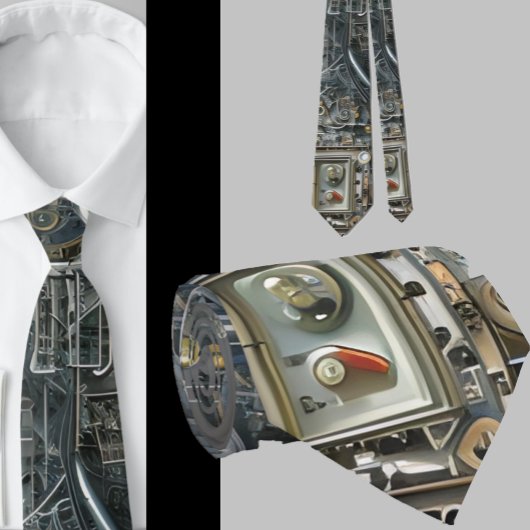Robotik-Geek-Nerd-Technologie-Maschine Krawatte