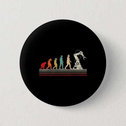 Robotik-Ingenieur Retro Vintage Button (Vorderseite)