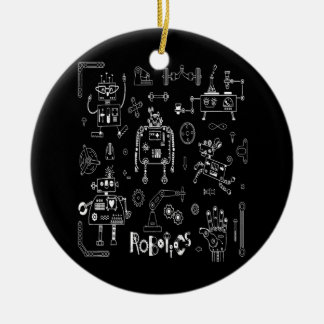 Robotik-Ingenieur-Techniker Lustiger Vintage-Robot Keramik Ornament
