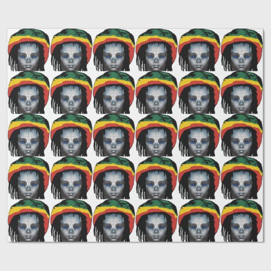 Robotik Rastafarian Geschenkpapier (Flach)
