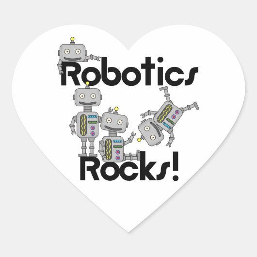 Robotik Rocks Herz-Aufkleber (Vorderseite)