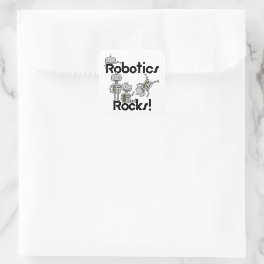 Robotik Rocks Quadratischer Aufkleber (Tasche)