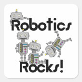 Robotik Rocks Quadratischer Aufkleber (Vorderseite)