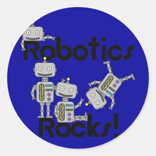 Robotik Rocks Runder Aufkleber (Vorderseite)