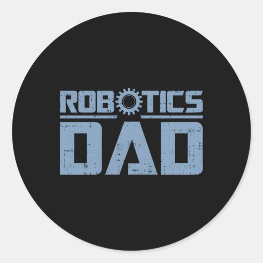 Robotik-Vater Runder Aufkleber (Vorderseite)