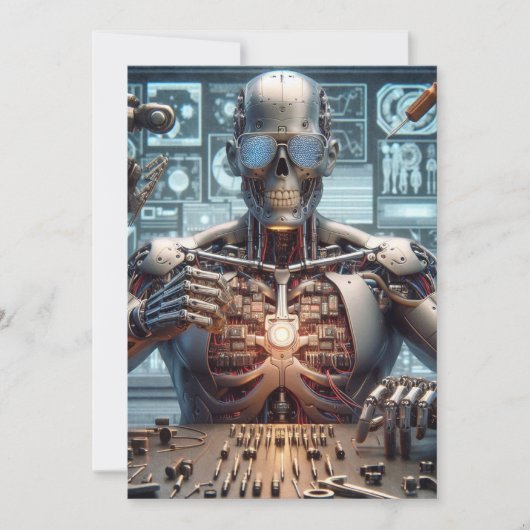 Robotingenieur Feiertagskarte (Vorderseite)