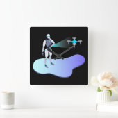 robotisch quadratische wanduhr (Zuhause)