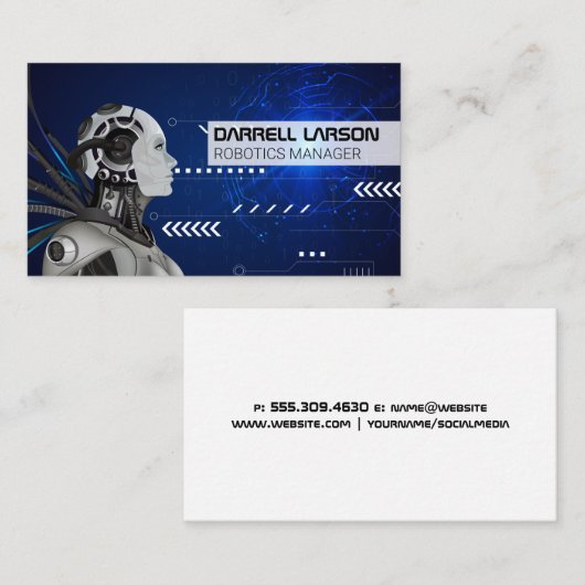 Robotische künstliche Intelligenz Visitenkarte (Vorne/Hinten)