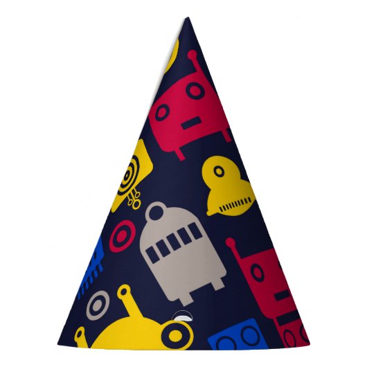 Robots-Cartoon-Muster Partyhütchen (Links)