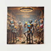 robots having fun in a bar wandteppich (Vorderseite)