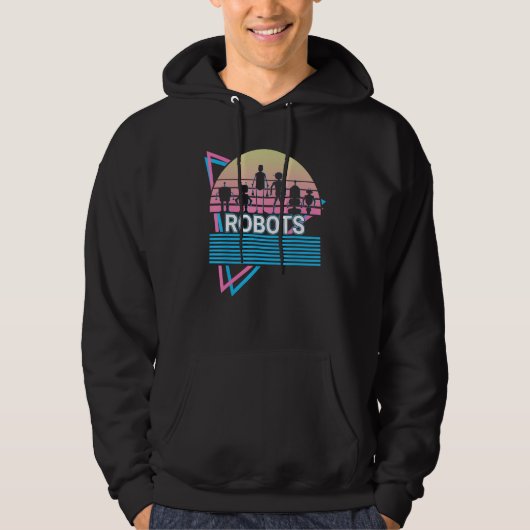 Robots Robots Robotics Retro Hoodie (Vorderseite)