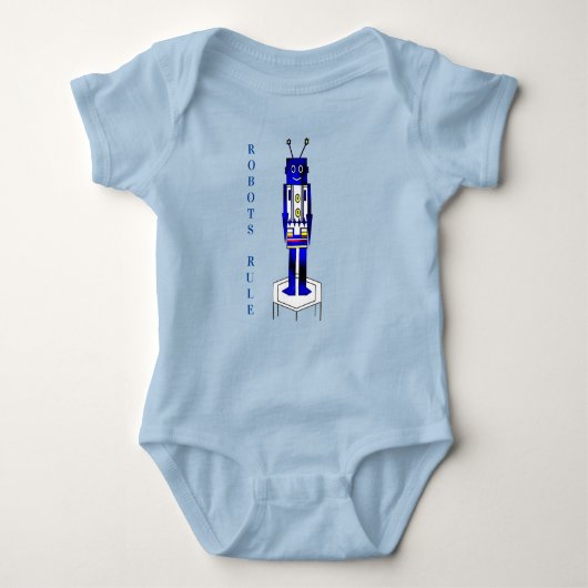 "Robots Rule" Baby Jersey Bodysuit Baby Strampler (Vorderseite)