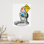 Robox9 an der Bushaltestelle - Zurück zur Schule Poster (Küche)