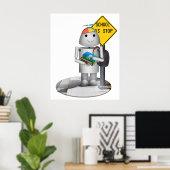 Robox9 an der Bushaltestelle - Zurück zur Schule Poster (Heimbüro)