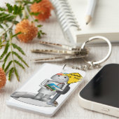 Robox9 an der Bushaltestelle - Zurück zur Schule Schlüsselanhänger (Vorderseite rechts)