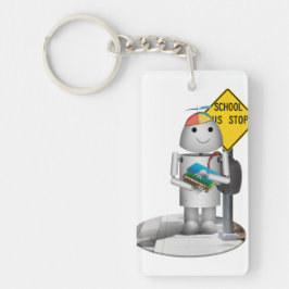 Robox9 an der Bushaltestelle - Zurück zur Schule Schlüsselanhänger