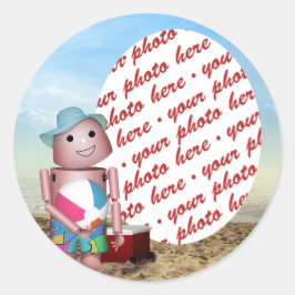 Robox9 vergaß den Sonnenschutz! Runder Aufkleber