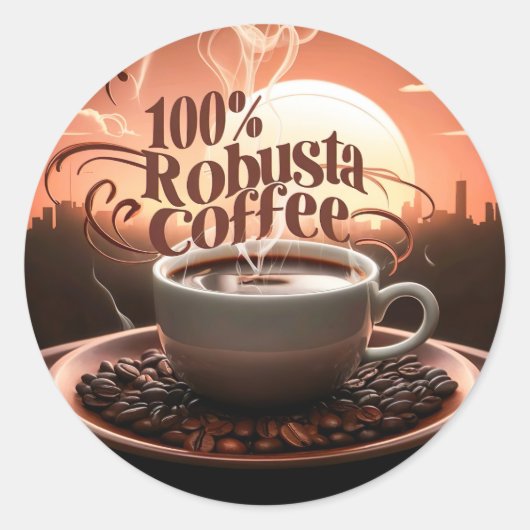 Robusta Coffee Lover Round Sticker (Vorderseite)