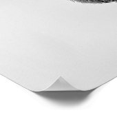 Robuste Hochlandkuh in Monochrom Poster (Ecke)