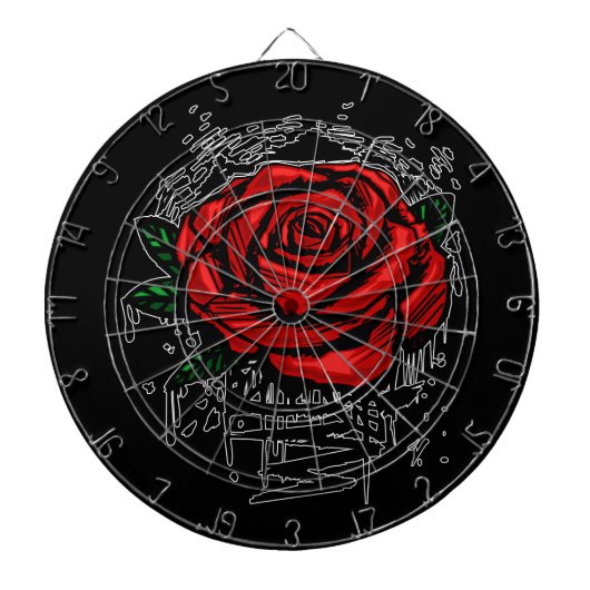 Robuste Rose Dartscheibe (vorne)