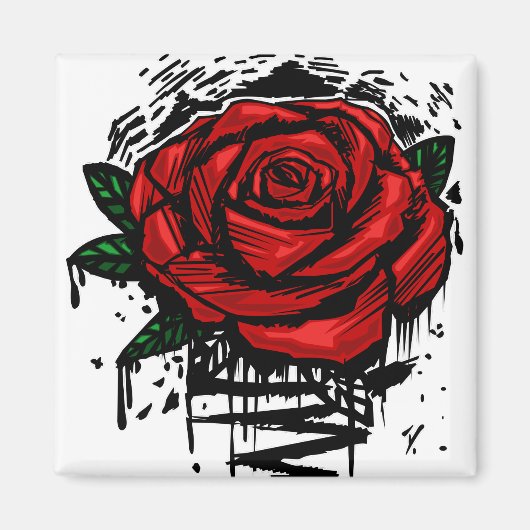 Robuste Rose Magnet (Vorne)