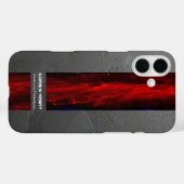 Robuste rote Namens-Abstract-Textur Case-Mate iPhone Hülle (Rückseite (Horizontal))
