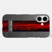 Robuste rote Namens-Abstract-Textur Case-Mate iPhone Hülle (Rückseite (Horizontal))