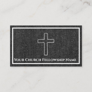 Robuste schwarze Denim-Kreuz-Gliederungskirche Pas Visitenkarte
