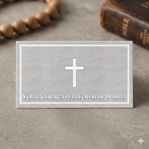 Robuste weiße Leinenkreuz-Gliederungskirche Pastor Visitenkarte