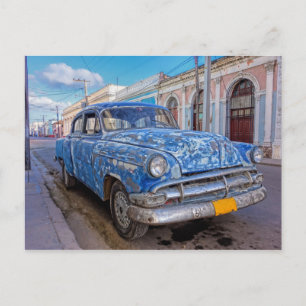 Robuster amerikanischer Wagen in Cienfuegos, Kuba Postkarte