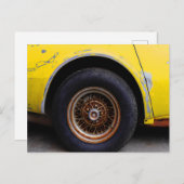 robuster Roadmaster-Reifen, gelb gestrichenes Auto Postkarte (Vorne/Hinten)