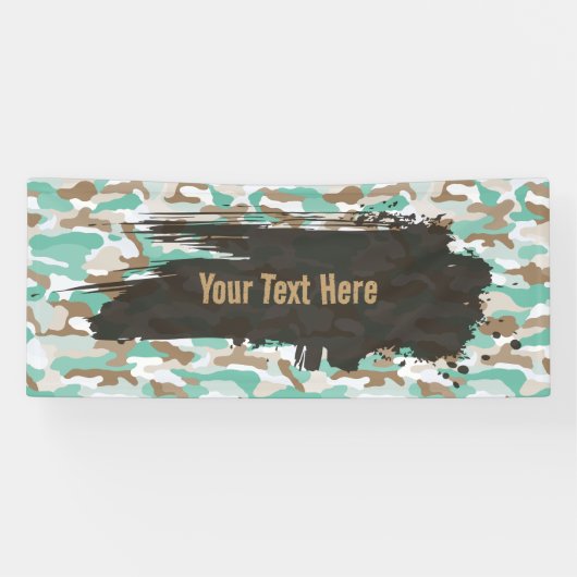 Robustes Aqua-Tarnmuster Lang Banner (Horizontal)