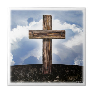 Robustes Kreuz mit Himmel Fliese