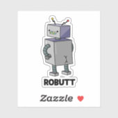 Robutt Funny Robot Pun Aufkleber (Blatt)